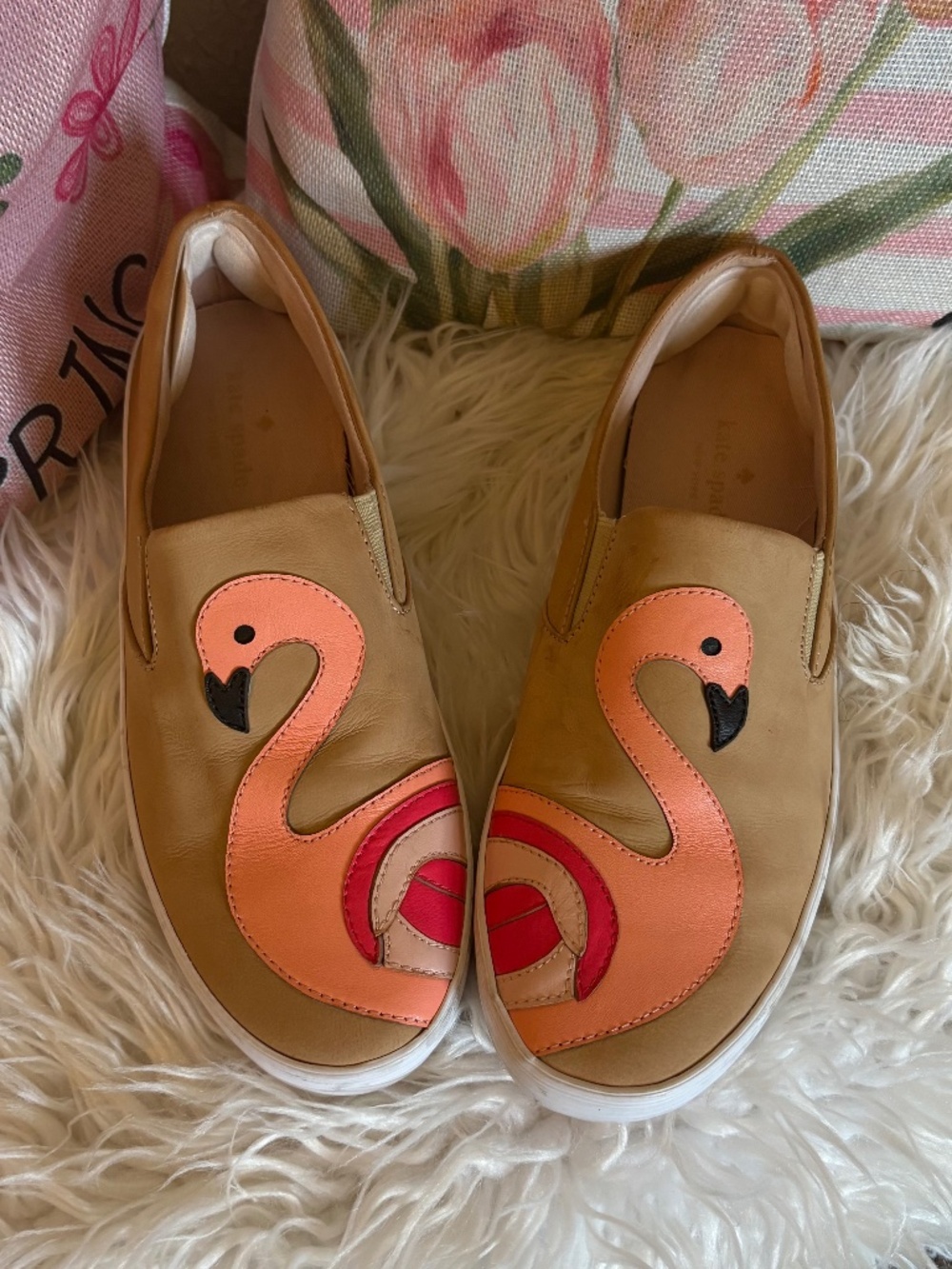 Kate Spare RARE find leather flamingo shoes